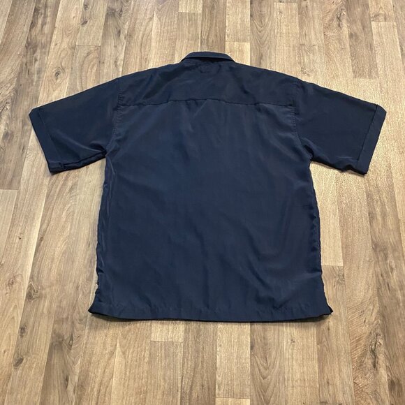 City Impact Men's Medium Embroidered Design Blue Button Down Shirt Short Sleeve - Picture 2 of 6